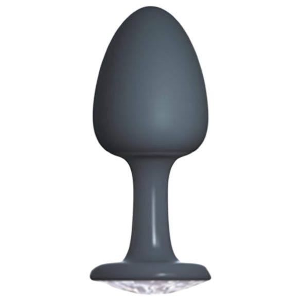 Dorcel Geisha Plug Diamond L - analni plug s bijelim kamenom (crni)