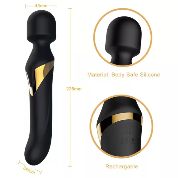 Dorcel - masažer i vibrator 2u1 - dvostruki užitak - silikon crni
