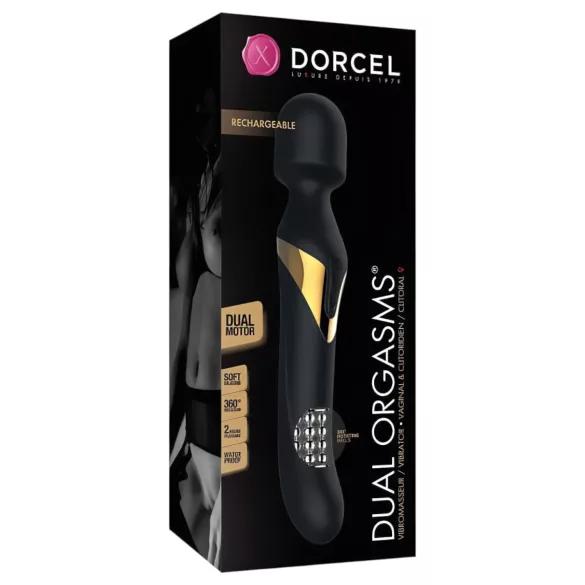 Dorcel - masažer i vibrator 2u1 - dvostruki užitak - silikon crni