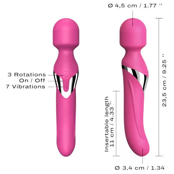 Dorcel Dual Orgasms - akumulatorski, 2u1 masažni vibrator (rozi)