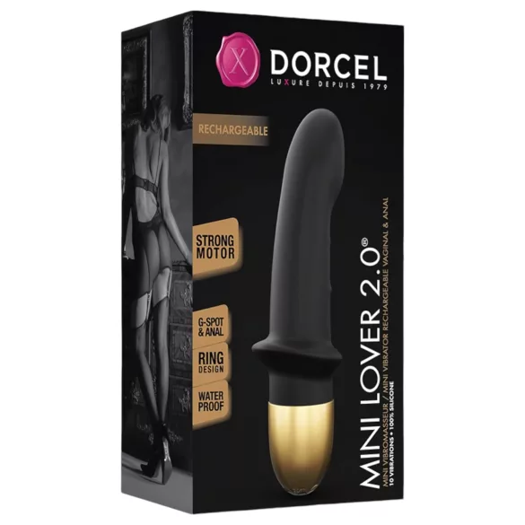 Dorcel Mini Lover 2.0 - punjivi G-točka vibrator (crno-zlatni)