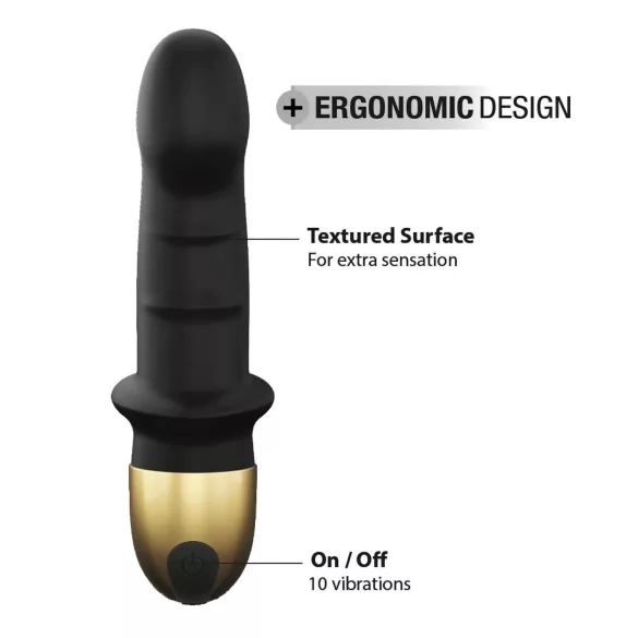 Dorcel Mini Lover 2.0 - punjivi G-točka vibrator (crno-zlatni)