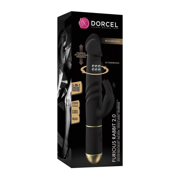 Dorcel - vibrator s pomičnim nastavkom za klitoris - crni