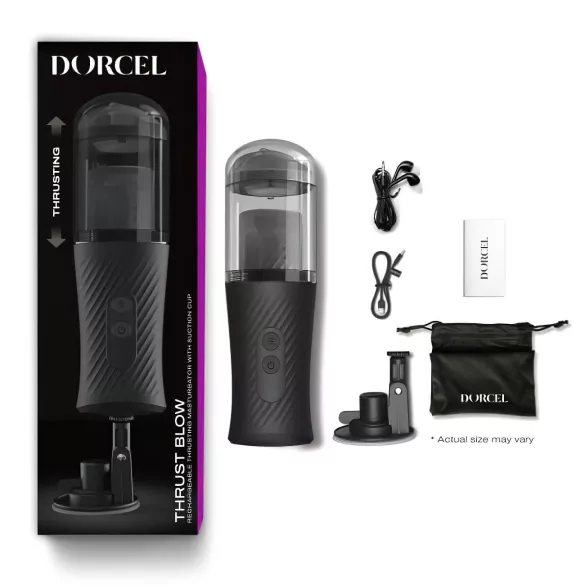 Dorcel - muški masturbator s funkcijom potiskivanja - crni, punjivi
