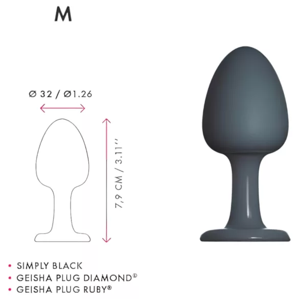 Dorcel Geisha Plug M - kuglasti analni plug (crni)