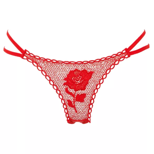 Panty Rose - tanga skrivena u ruži - crvena - S-L
