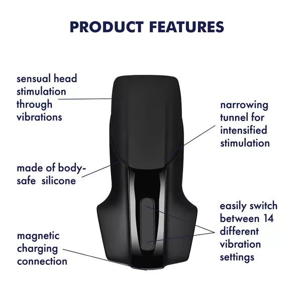 Satisfyer Men Vibration - vibrirajući masturbator za muškarce - crni