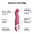 Satisfyer Petting Hippo - vibrator na baterije - vodootporan - silikon - roza