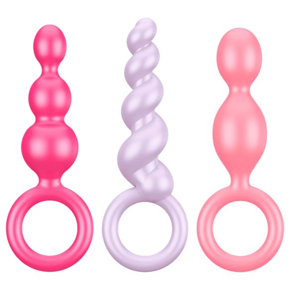 Satisfyer Booty Call - analni plug set - šareno - 3 komada