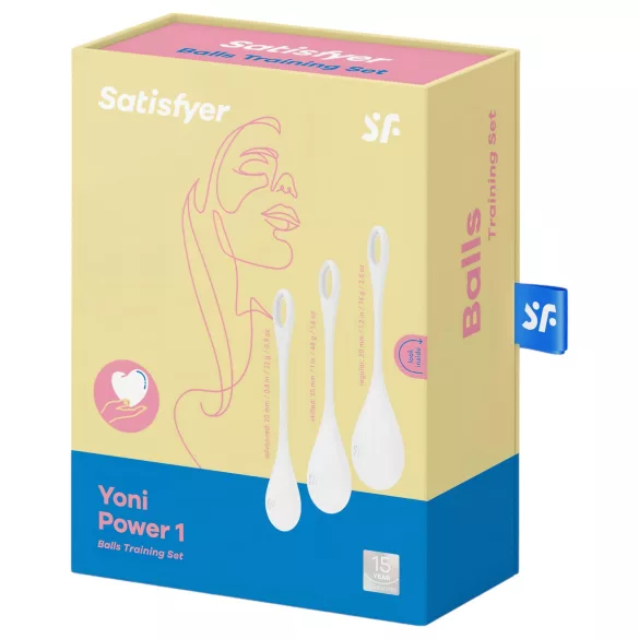 Satisfyer Yoni Power 1 - set gejša kuglica - bijela - 3 komada
