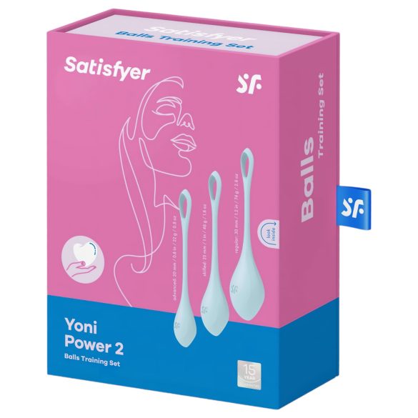 Satisfyer Yoni Power 2 - set gejša kuglica - plave - 3 dijela
