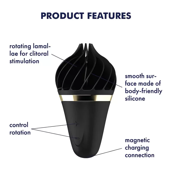 Satisfyer Sweet Treat - rotirajući klitoralni vibrator na baterije - crni