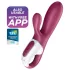 Satisfyer Hot Bunny - vibrator s grijućim nastavkom za klitoris, upravljan aplikacijom (crveni)