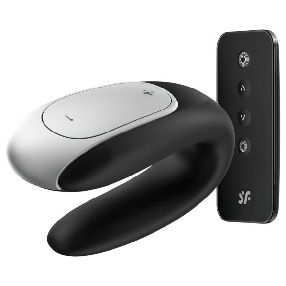 Satisfyer Double Fun - pametan, vodootporni parni vibrator (crni)