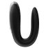 Satisfyer Double Fun - pametan, vodootporni parni vibrator (crni)