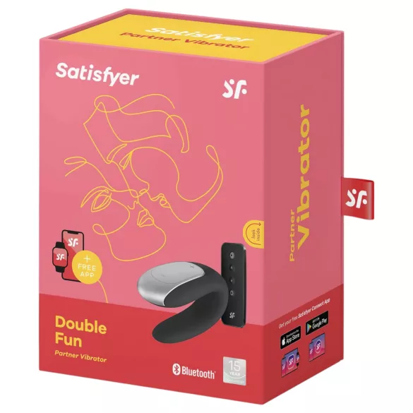 Satisfyer Double Fun - vibrator za parove s upravljanjem putem aplikacije (crni)