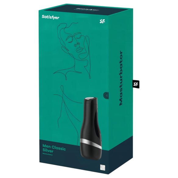 Satisfyer Men Classic - muški masturbator s ručnim usisom - srebrni