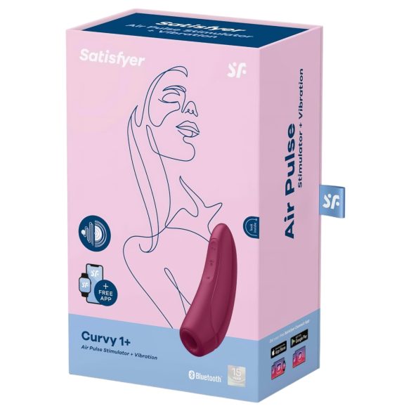Satisfyer Curvy 1+ - vibrator za klitoris s valovima zraka - crveni