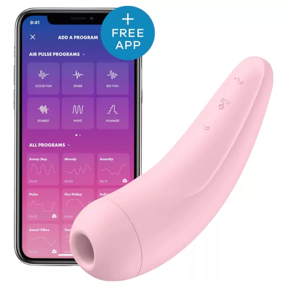 Satisfyer Curvy 2+ - pametni stimulator klitorisa s valovima zraka - rozi