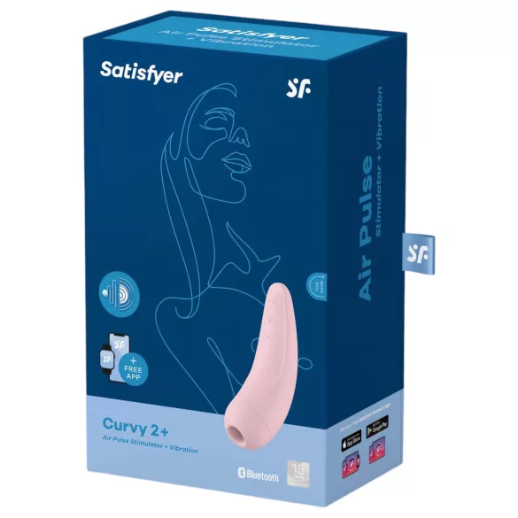 Satisfyer Curvy 2+ - pametni stimulator klitorisa s valovima zraka - rozi