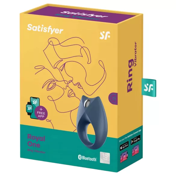 Satisfyer Royal One - vibracijski prsten za penis s upravljanjem putem aplikacije, za muškarce (plavi)