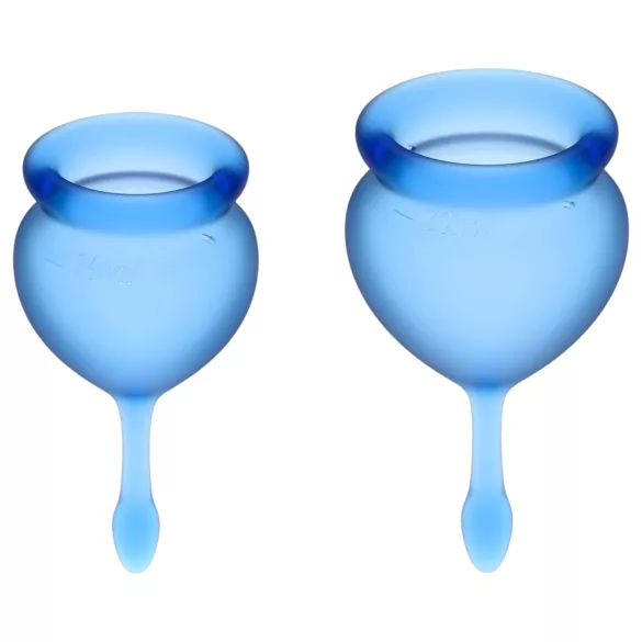 Satisfyer Feel Good - set silikonskih menstrualnih čašica (plava, 2 kom)