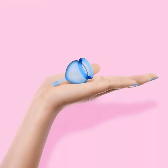 Satisfyer Feel Good - set silikonskih menstrualnih čašica (plava, 2 kom)