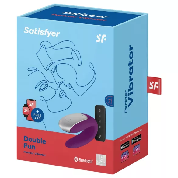 Satisfyer Double Fun - vibrator za parove s upravljanjem putem aplikacije (ljubičasti)