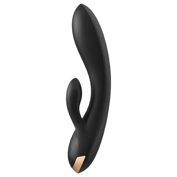 Satisfyer Double Flex - vibrator s ručkom za klitoris upravljan aplikacijom (crni)