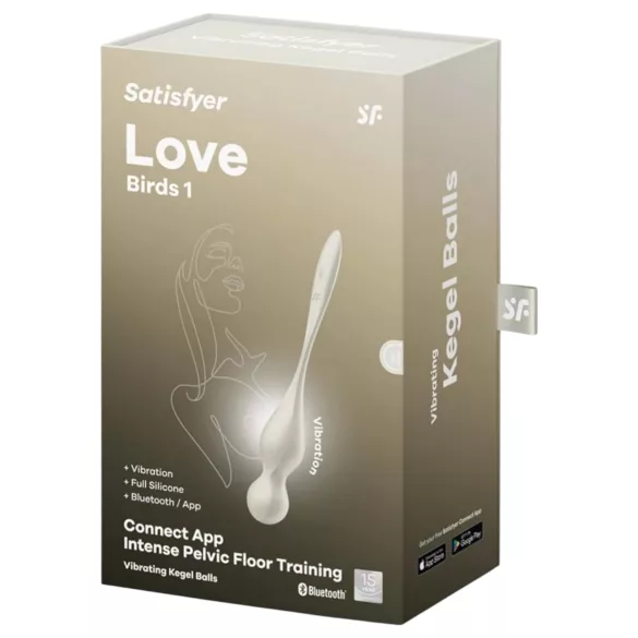 Satisfyer Love Birds 1 - vibrirajuća gejša kuglica s upravljanjem putem aplikacije (bijela)