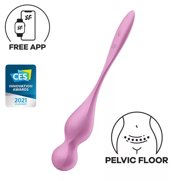 Satisfyer Love Birds 1 - vibrirajuća gejša kuglica s upravljanjem putem aplikacije (roza)
