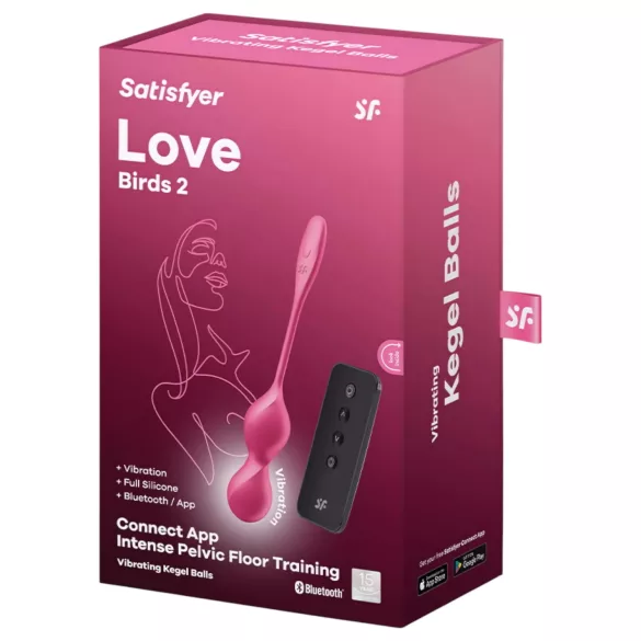 Satisfyer Love Birds 2 - vibracijska gejša kuglica s upravljanjem putem aplikacije (roza)