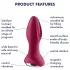 Satisfyer Rotator Plug 2 - analni vibrator s perlama na punjenje - crveni