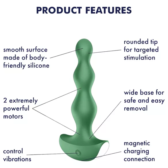Satisfyer Lolli-Plug 2 - analni vibrator na punjenje, vodootporan, zeleni