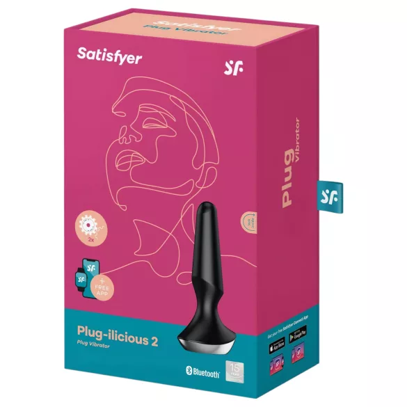 Satisfyer Plug-ilicious 2 - analni vibrator s upravljanjem putem aplikacije (crni)