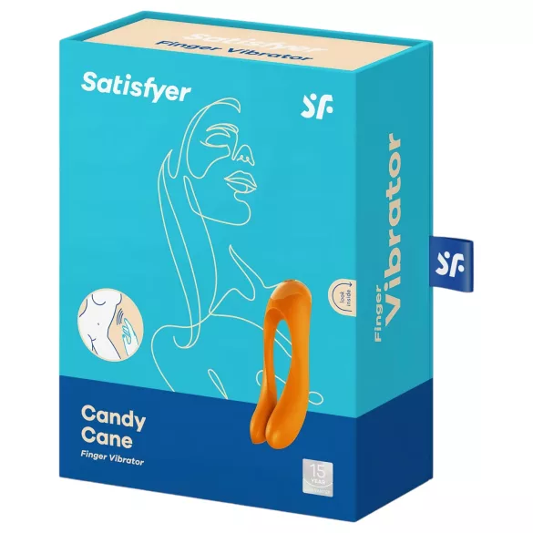 Satisfyer Candy Cane - vodootporni vibrator s dvije grane - narančasti - punjivi