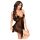 Penthouse - babydoll set s ružičastim detaljima - crna - M/L