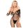 Penthouse High Profil - seksi bodystocking s cvjetnim uzorkom - crna