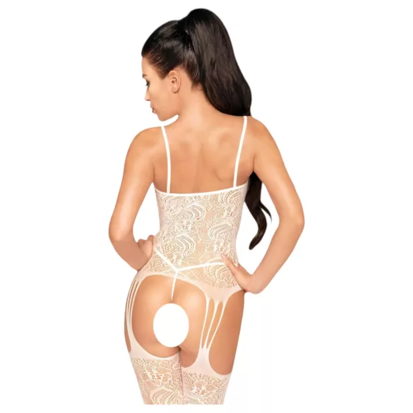 Penthouse - seksi mrežasti komplet s cvjetnim uzorkom - bijela - XL