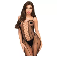   Penthouse Drop-Dead - mrežasti bodystocking s otvorima - crna