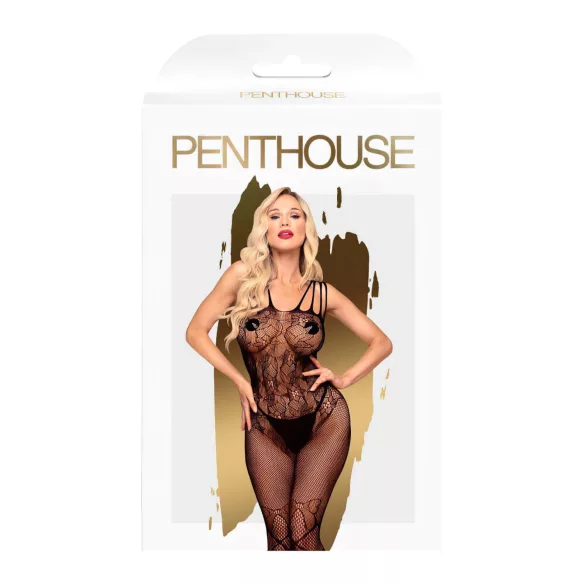 Penthouse - mrežasti otvoreni bodystocking - crna - XL