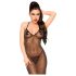 Penthouse Love on Fire - duga, sjajna, prozirna haljina s tangama (crna) - L/XL