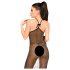 Penthouse Love on Fire - duga, sjajna, prozirna haljina s tangama (crna) - L/XL
