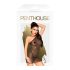 Penthouse Bombshell - sjajna, prozirna haljina i tange (crna)