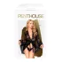 Penthouse Hypnotic Power - čipkasti kratki ogrtač i tanga - crna - XL