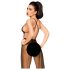 Penthouse Best Forplay - čipkasti body s til maramom (crna) - L/XL