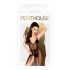 Penthouse Best Forplay - čipkasti body s til maramom (crna) - L/XL