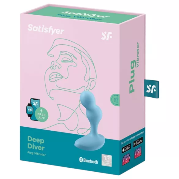 Satisfyer Deep Diver - analni vibrator s upravljanjem putem aplikacije (plavi)