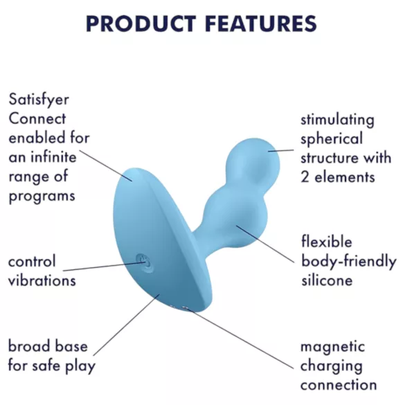 Satisfyer Deep Diver - analni vibrator s upravljanjem putem aplikacije (plavi)