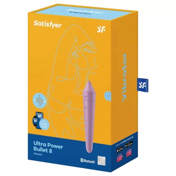 Satisfyer Ultra Power Bullet 8 - vibrator s upravljanjem putem aplikacije (ljubičasti)